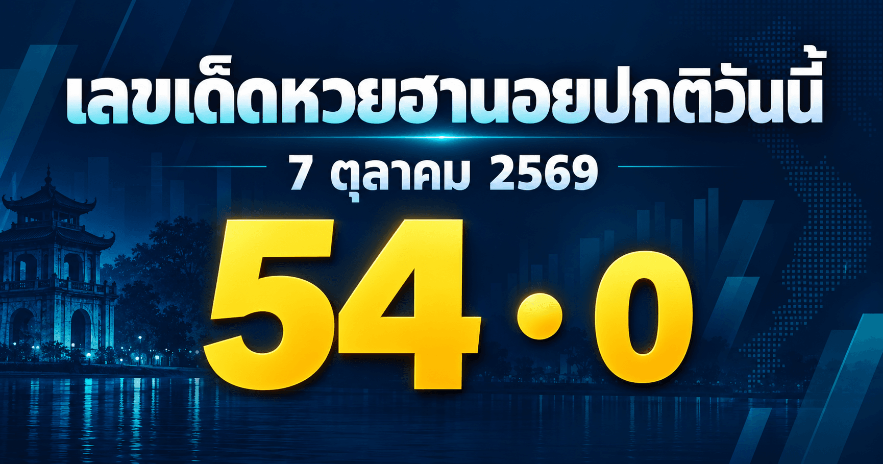 เลขเด่นหวยฮานอยปกติ งวดวันที่ 7 ตุลาคม 2569 รวมเลขจาก 2 สำนัก